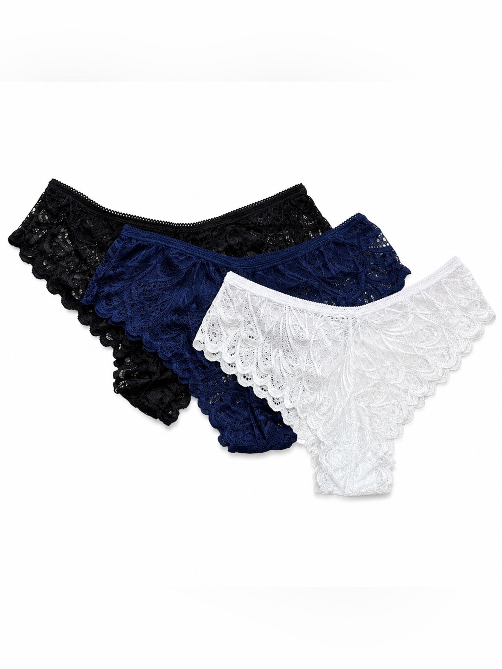 🌸 New Lace Bikini Panties Set – 3 Pack – Size Small (S) 🌸